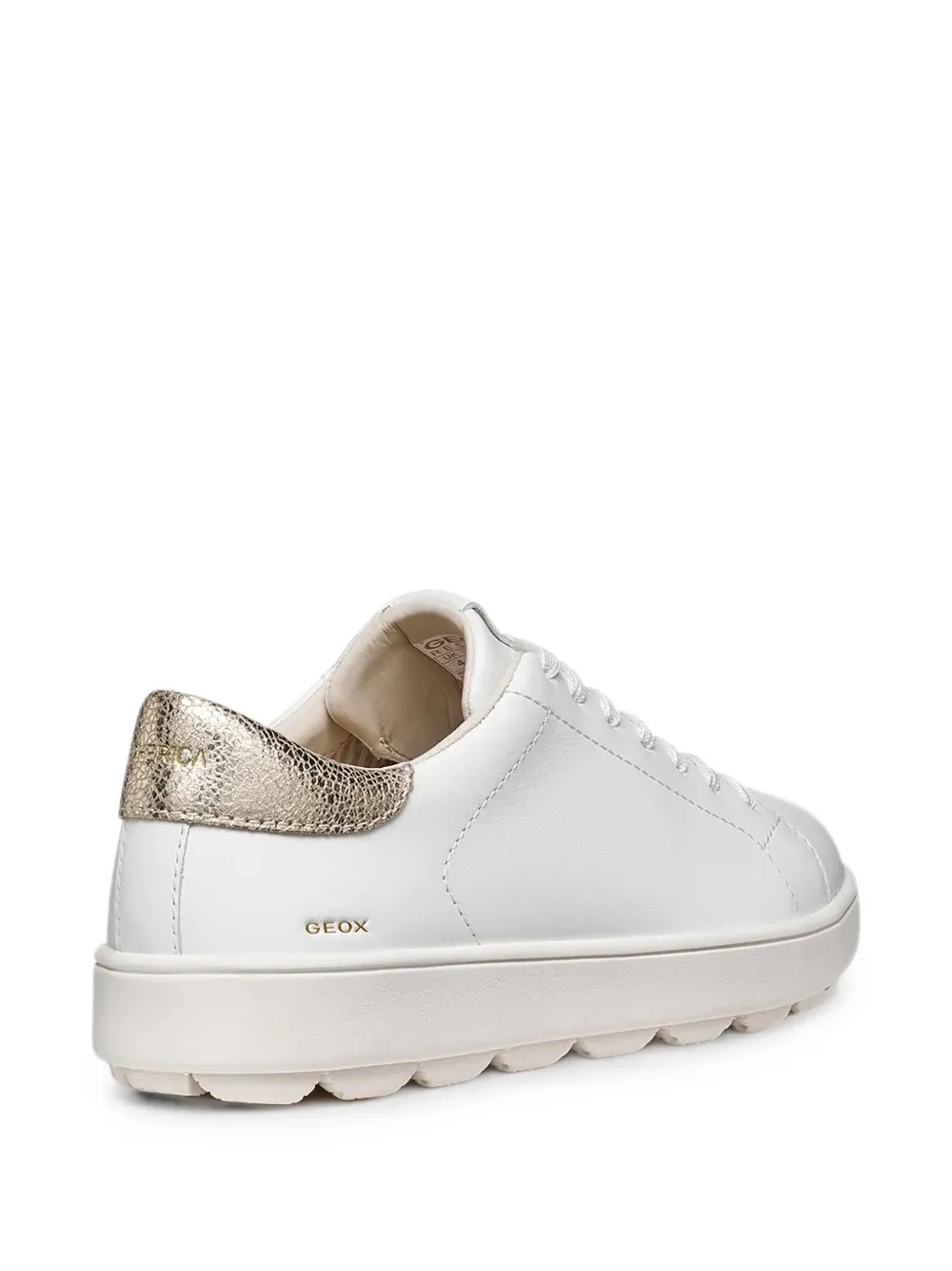 Geox Spherica Ecub-1 B metallic-effect heel-counter sneakers Wit