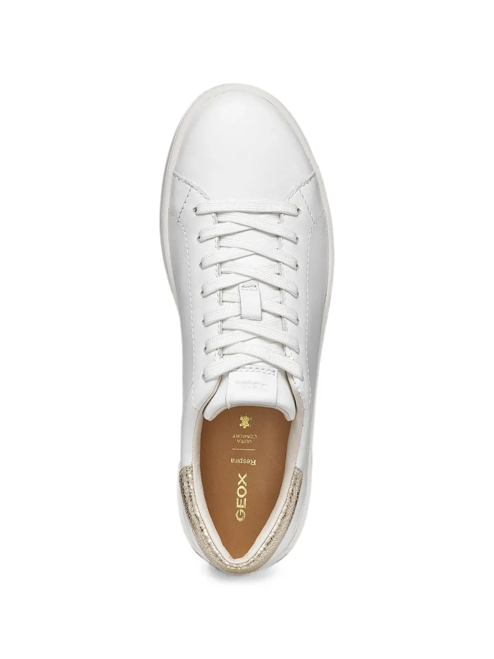 Geox Spherica Ecub-1 B metallic-effect heel-counter sneakers Wit