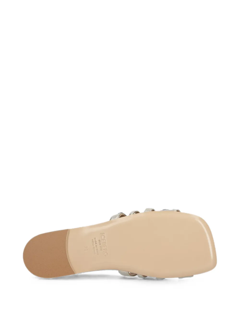 Iceberg multi-strap metallic flat sandals Zilver