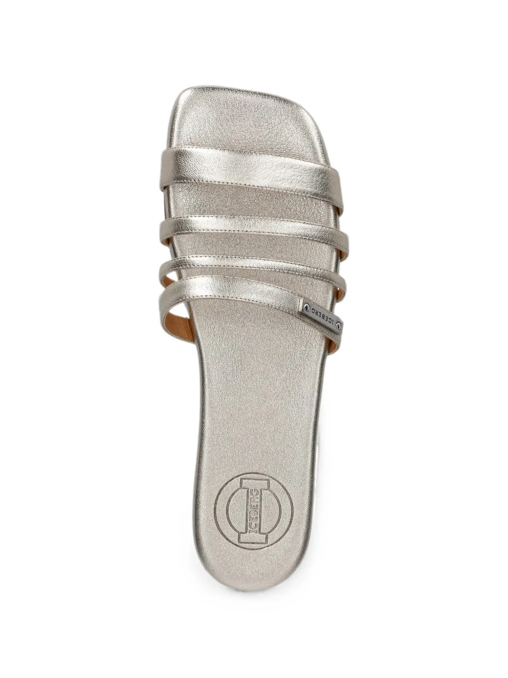 Iceberg multi-strap metallic flat sandals Zilver