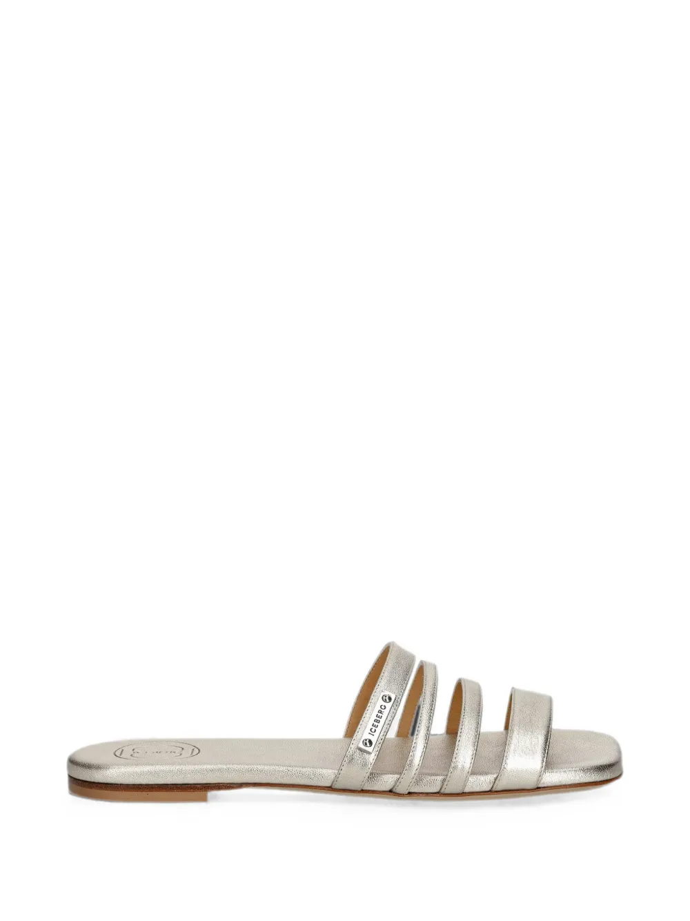 Iceberg multi-strap metallic flat sandals Zilver
