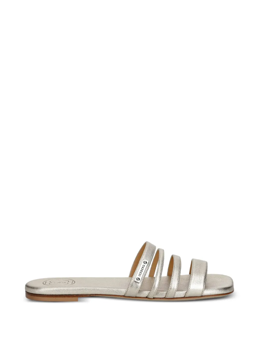 Iceberg multi-strap metallic flat sandals - Argento