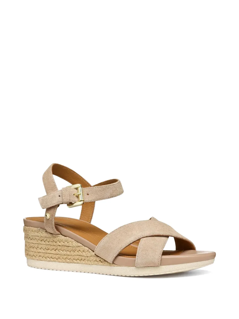 Geox Ischia Corda crossover-strap wedge sandals Beige