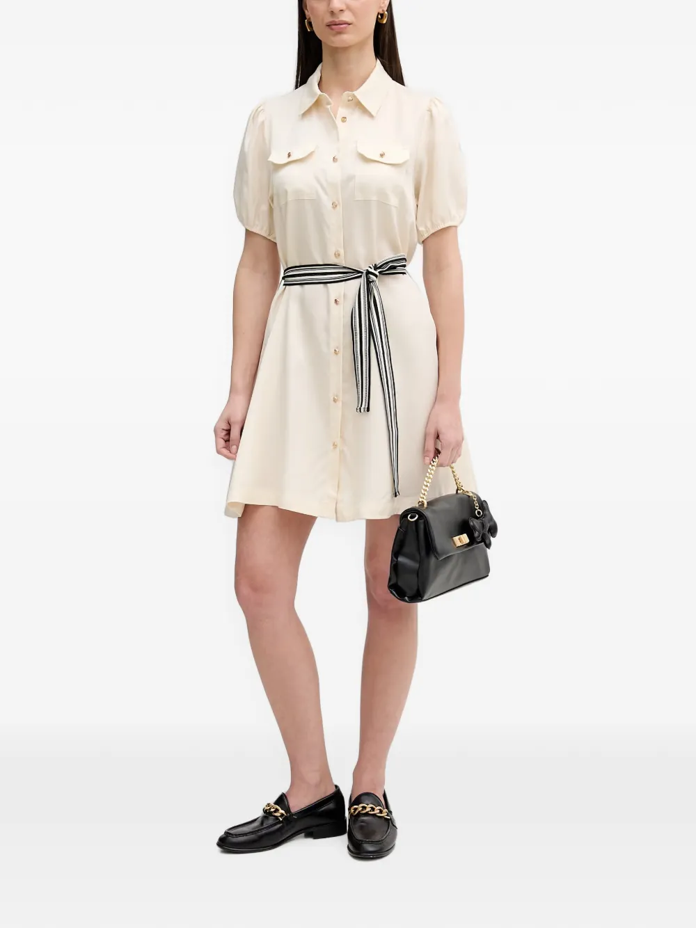 Gaudi Mini-jurk met pofmouwen Wit
