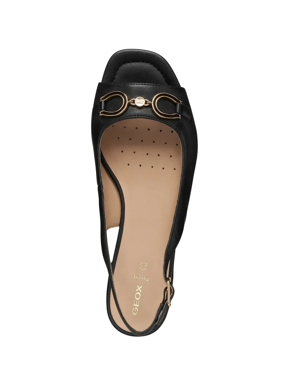 Geox 15 New Eraklia horsebit slingback sandals Zwart