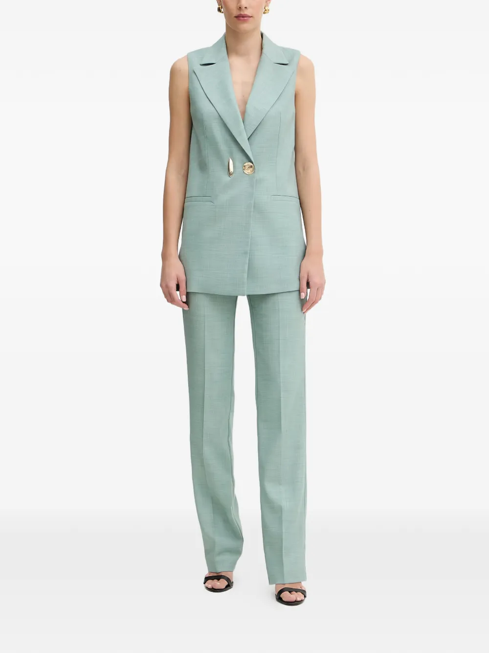 SIMONA CORSELLINI Geplooide pantalon Groen