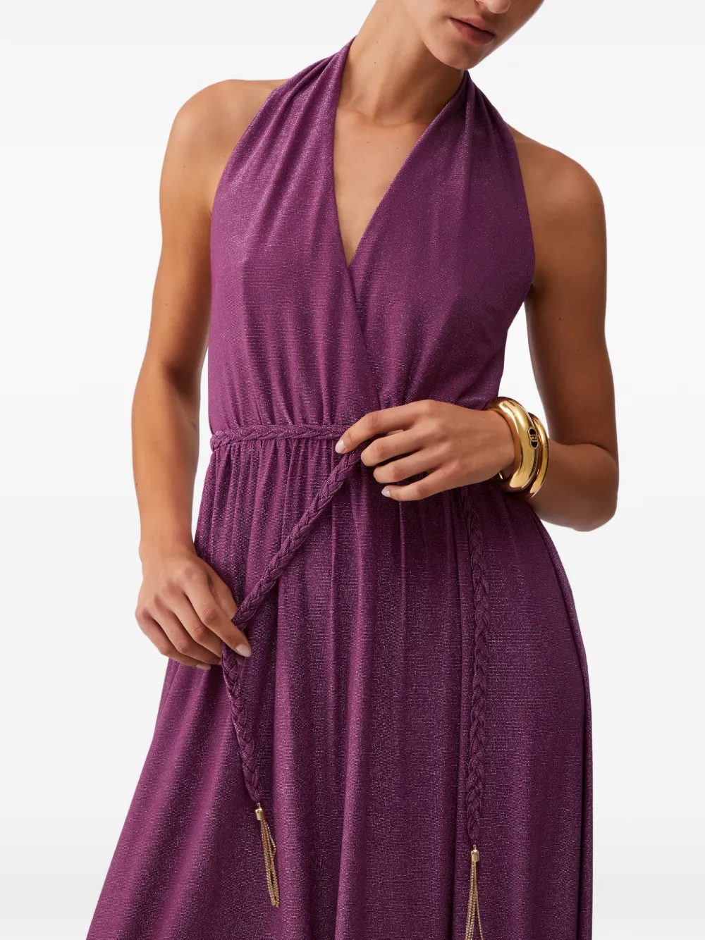 LIU JO Lurex maxi-jurk Paars