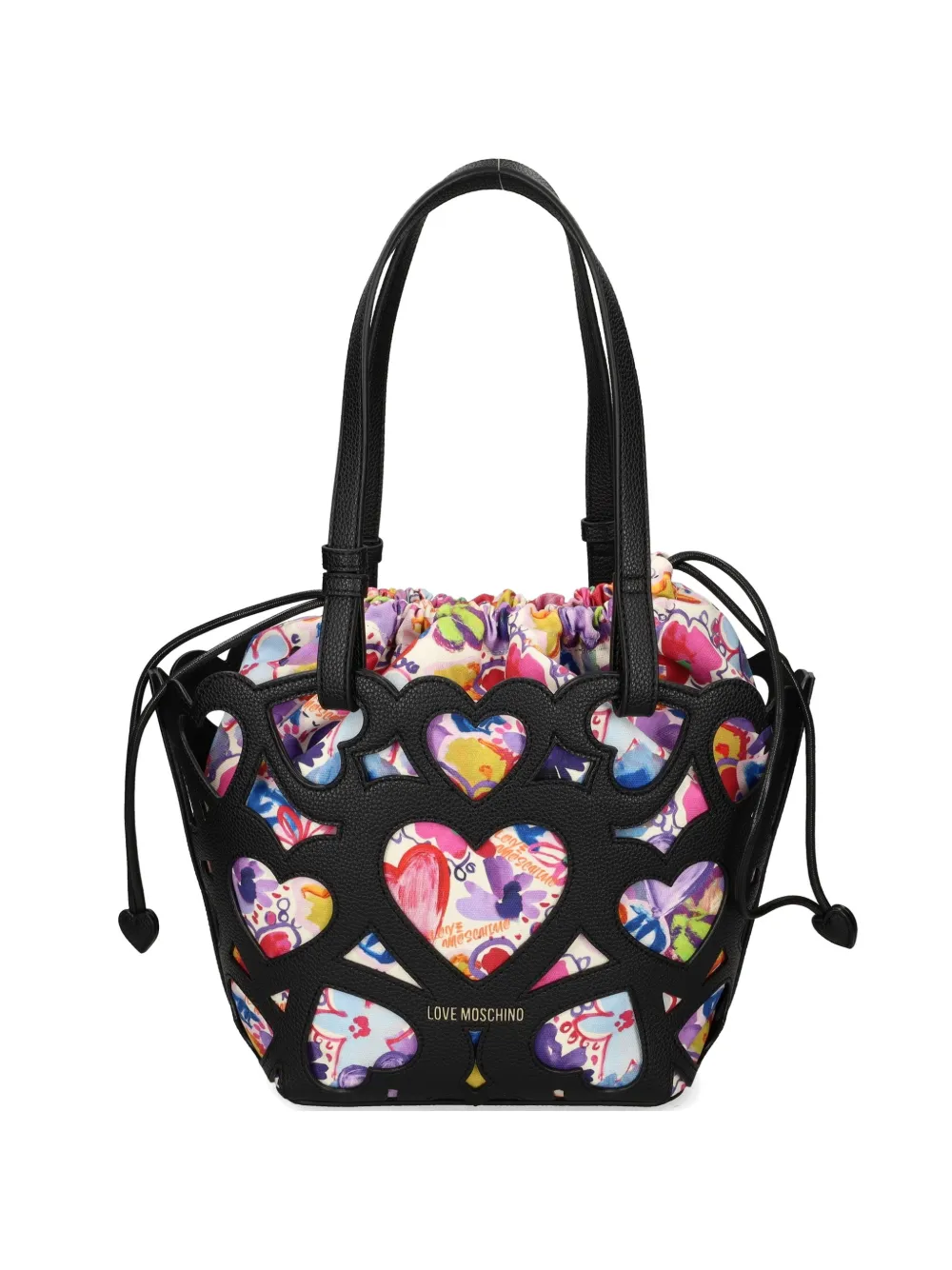 Love Moschino heart cutout tote bag - Nero