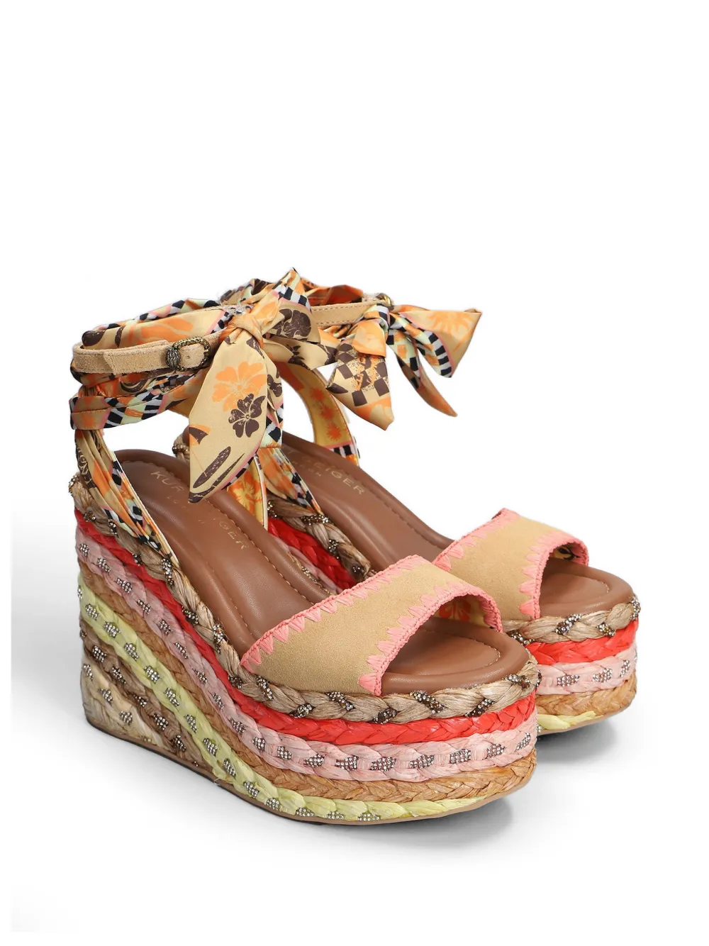 Kurt Geiger London braided heeled espadrilles Beige