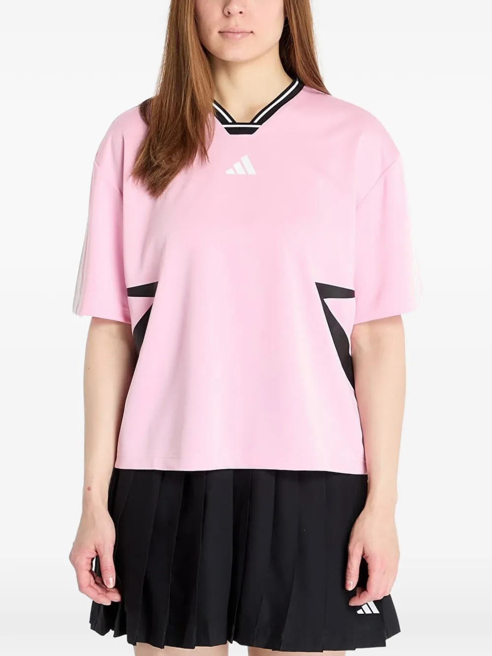 adidas Tiro Cut 3-Stripes colorblock T-shirt - Rosa
