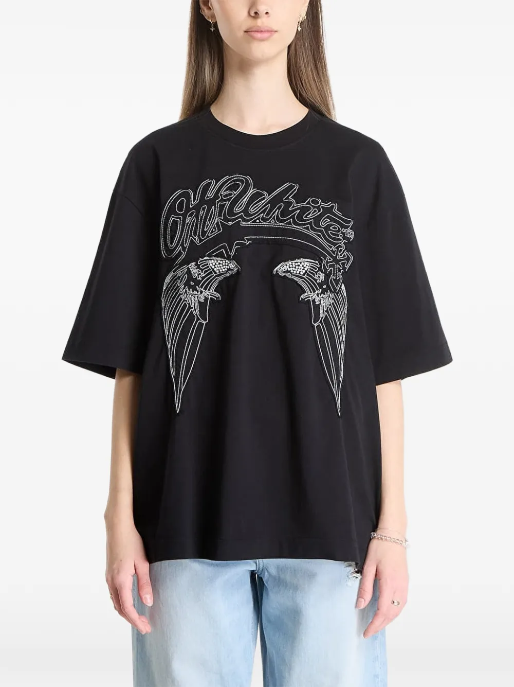 Off-White Skyline Skate T-shirt Zwart