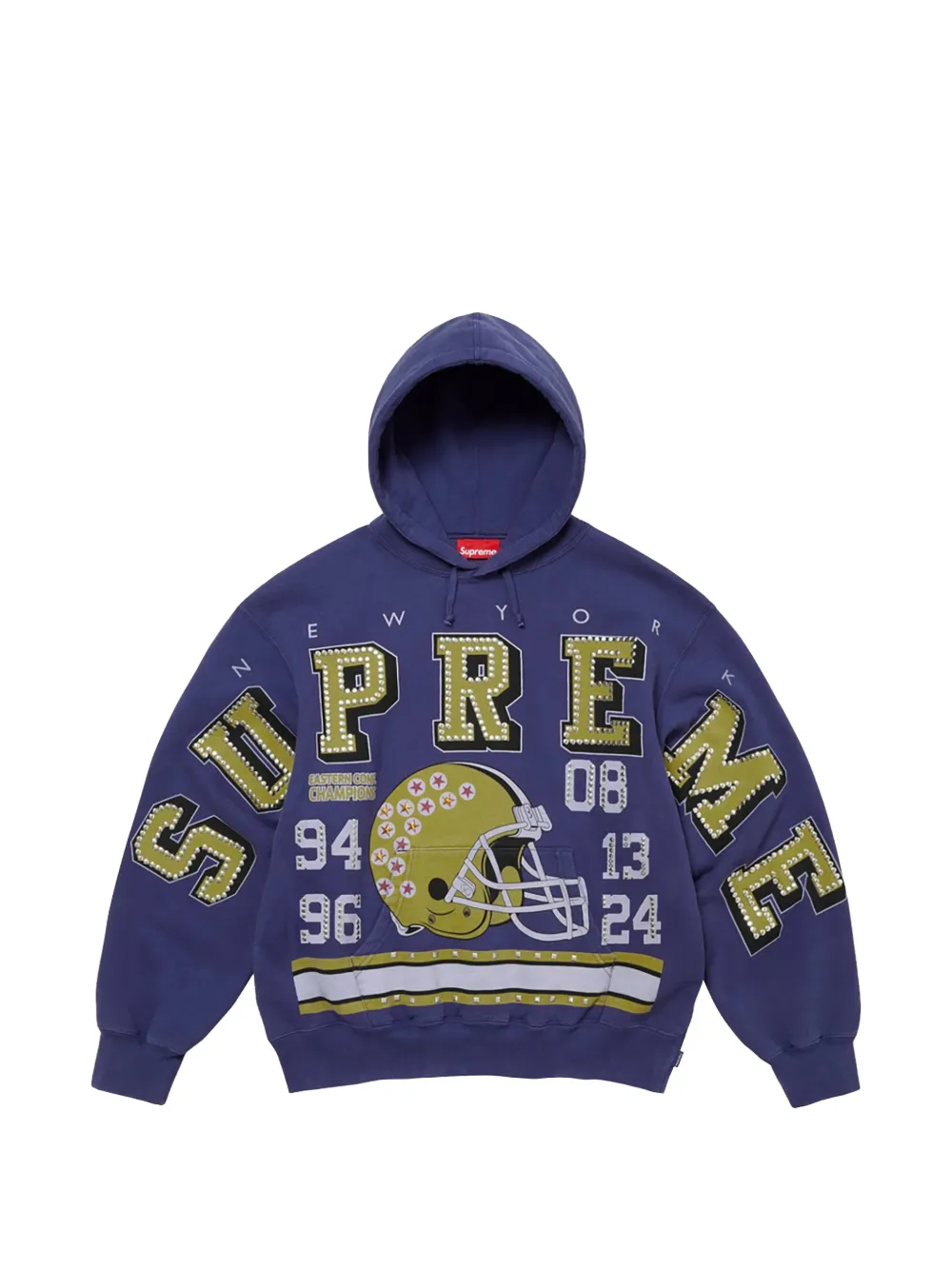 Supreme Champions studded graphic-print hoodie - Blu