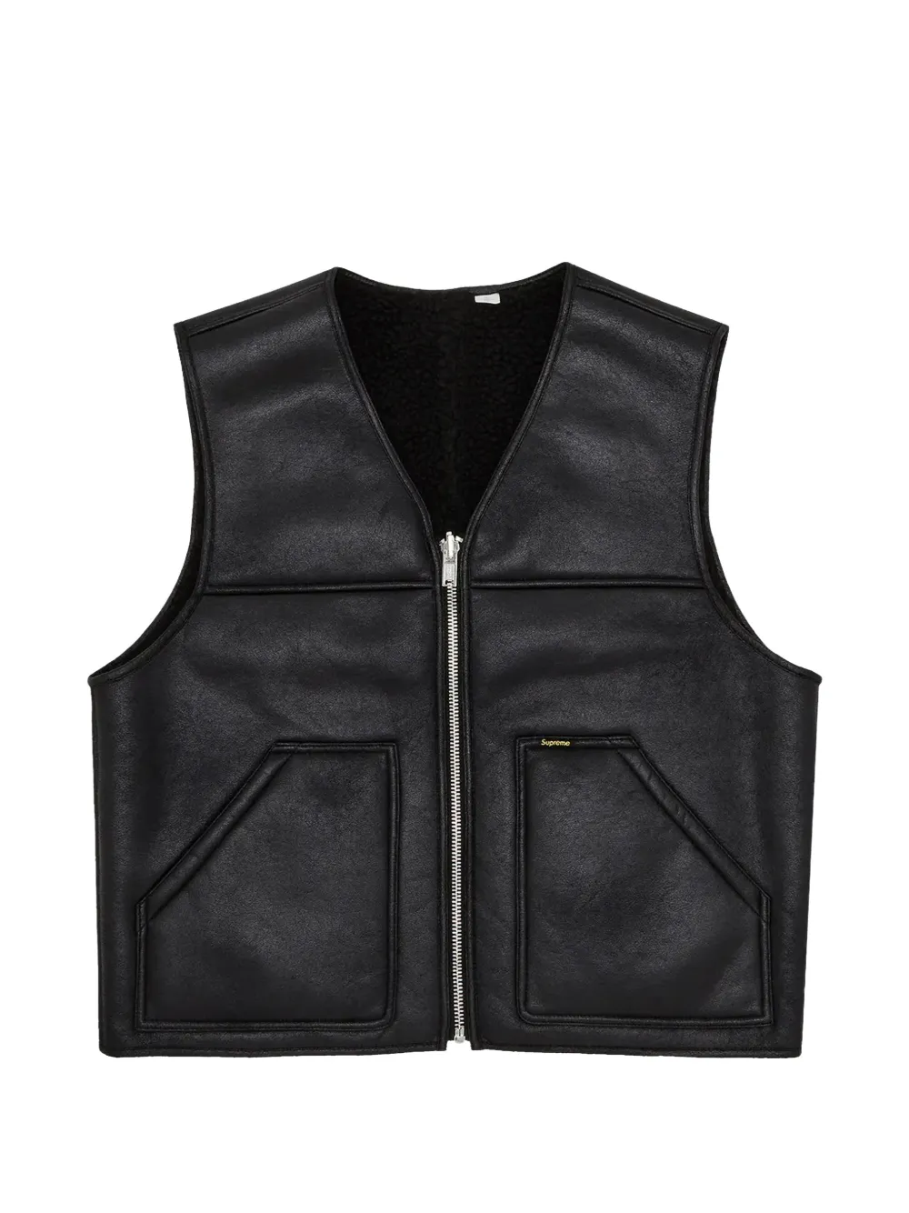 Supreme reversible faux-shearling vest - Nero