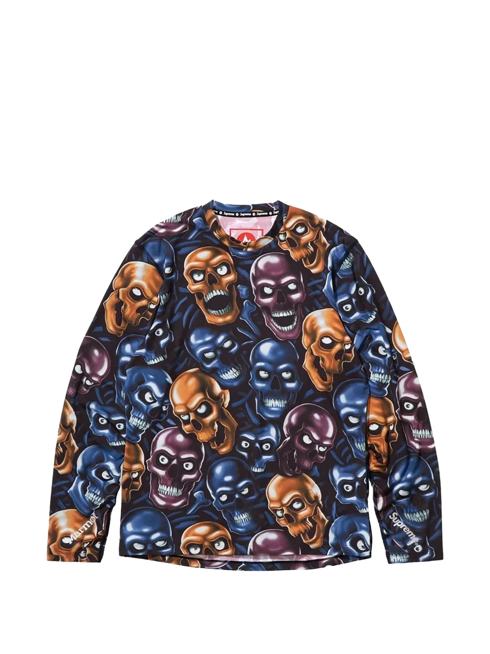 Supreme x Marmot skull-print long-sleeve T-shirt - Blu