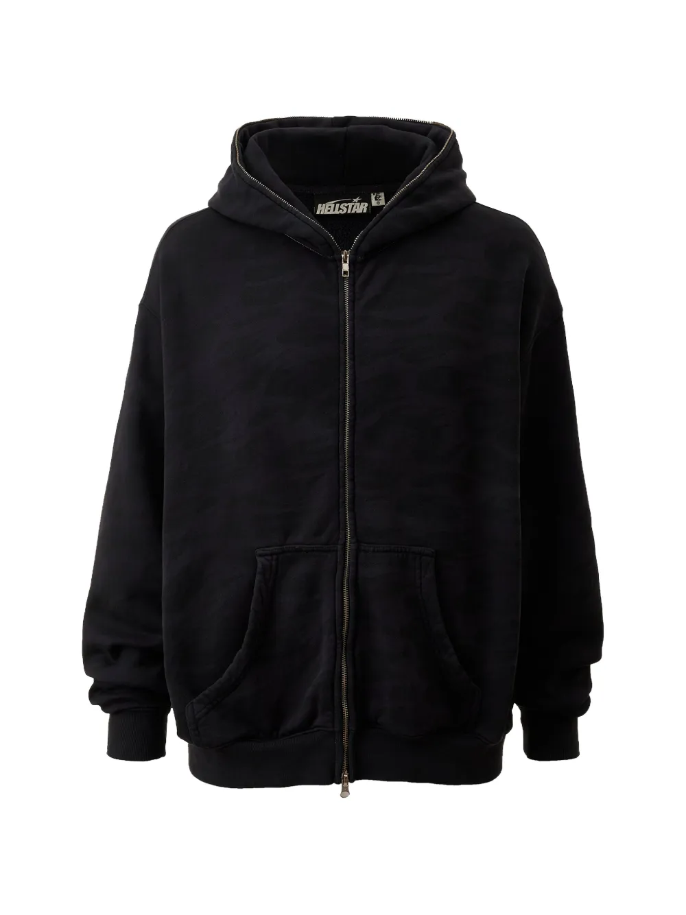 HELLSTAR overdye cheetah-print hoodie - Schwarz