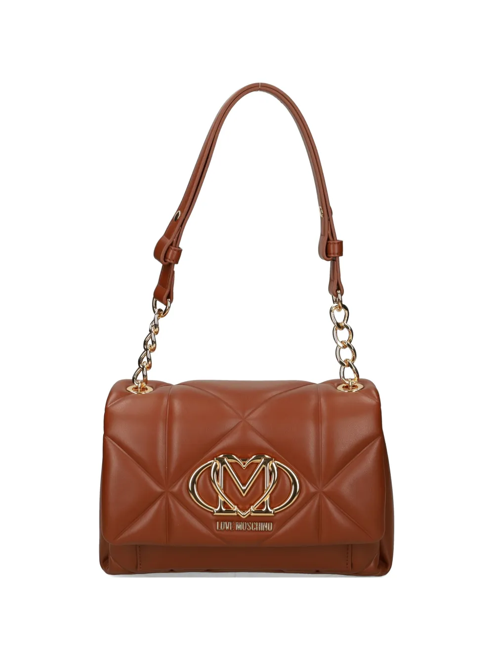 Love Moschino quilted chain-strap cross body bag - Marrone