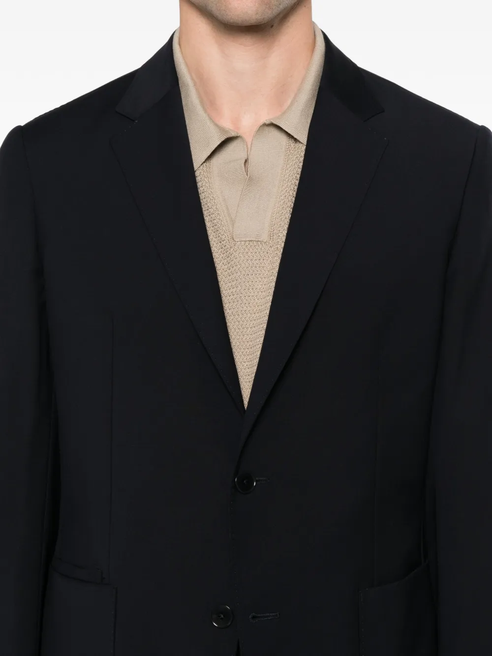 Zegna Pak met enkele rij knopen Blauw