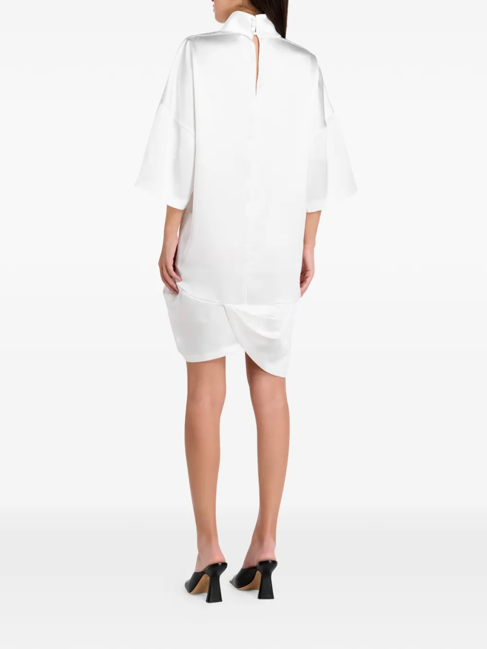 IRO Gedrapeerde mini-jurk met hoge hals Wit