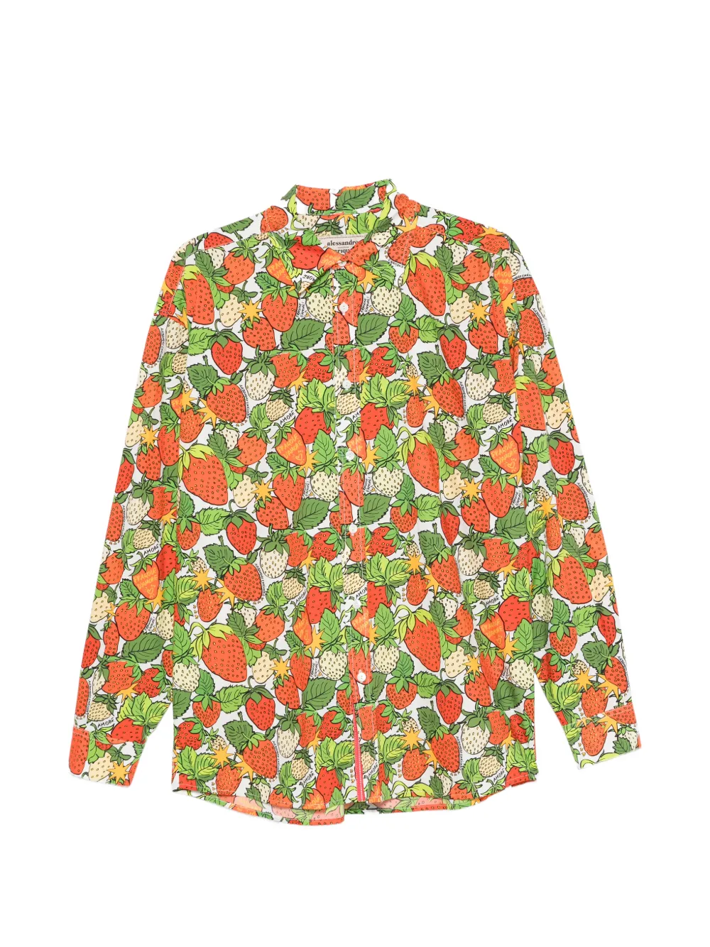 alessandro enriquez strawberry-print shirt - White