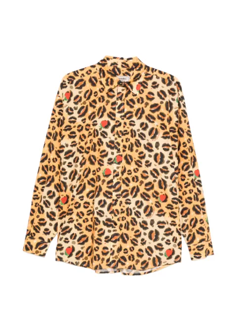 alessandro enriquez leopard-print strawberry-motif shirt