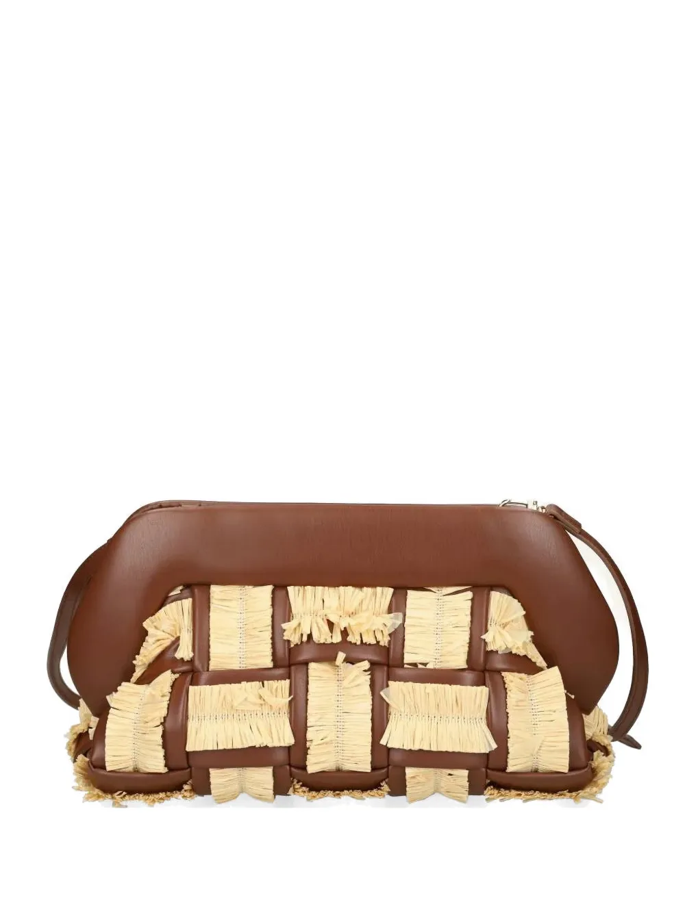Themoirè fringed satchel cross body bag - Marrone
