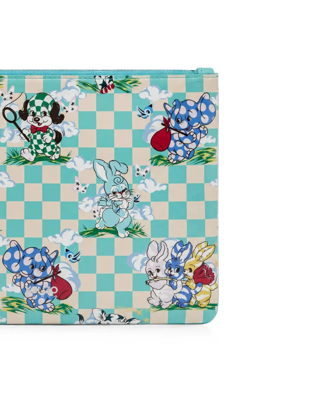 Kenzo Cartoon geruite toilettas Blauw