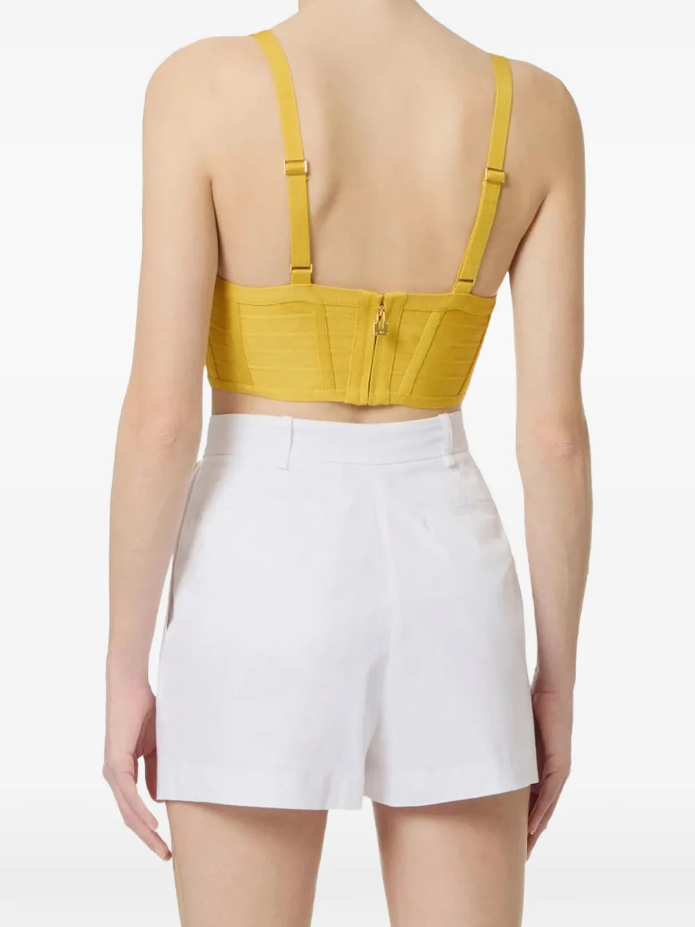 Elisabetta Franchi Top van 3D gebreide stof Geel