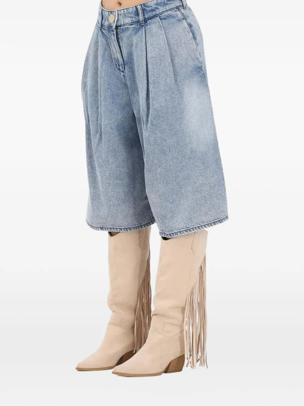 Armani Exchange pleated denim shorts - Blu