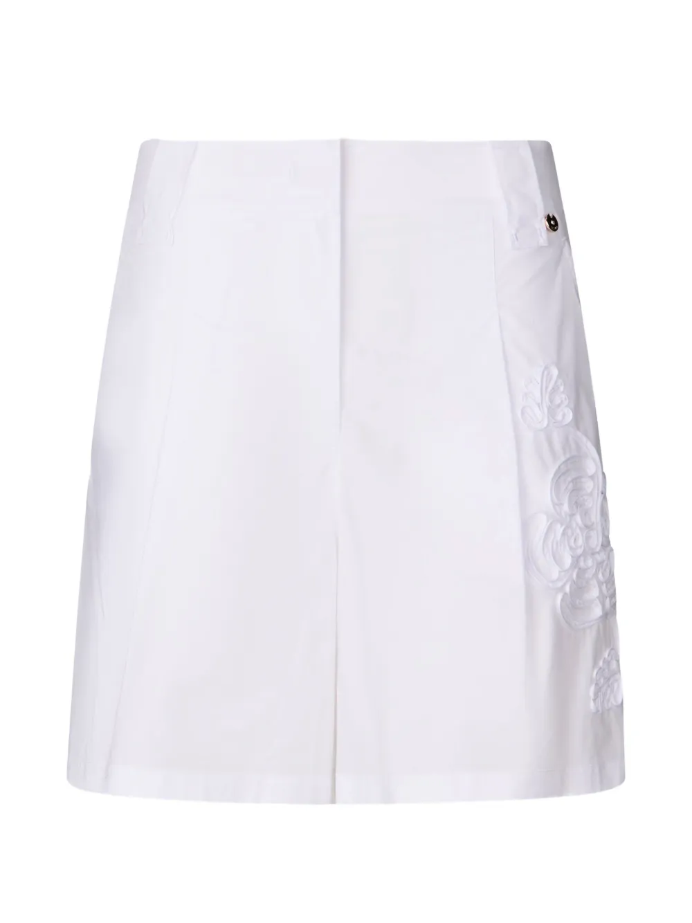 LIU JO embroidery poplin shorts - White