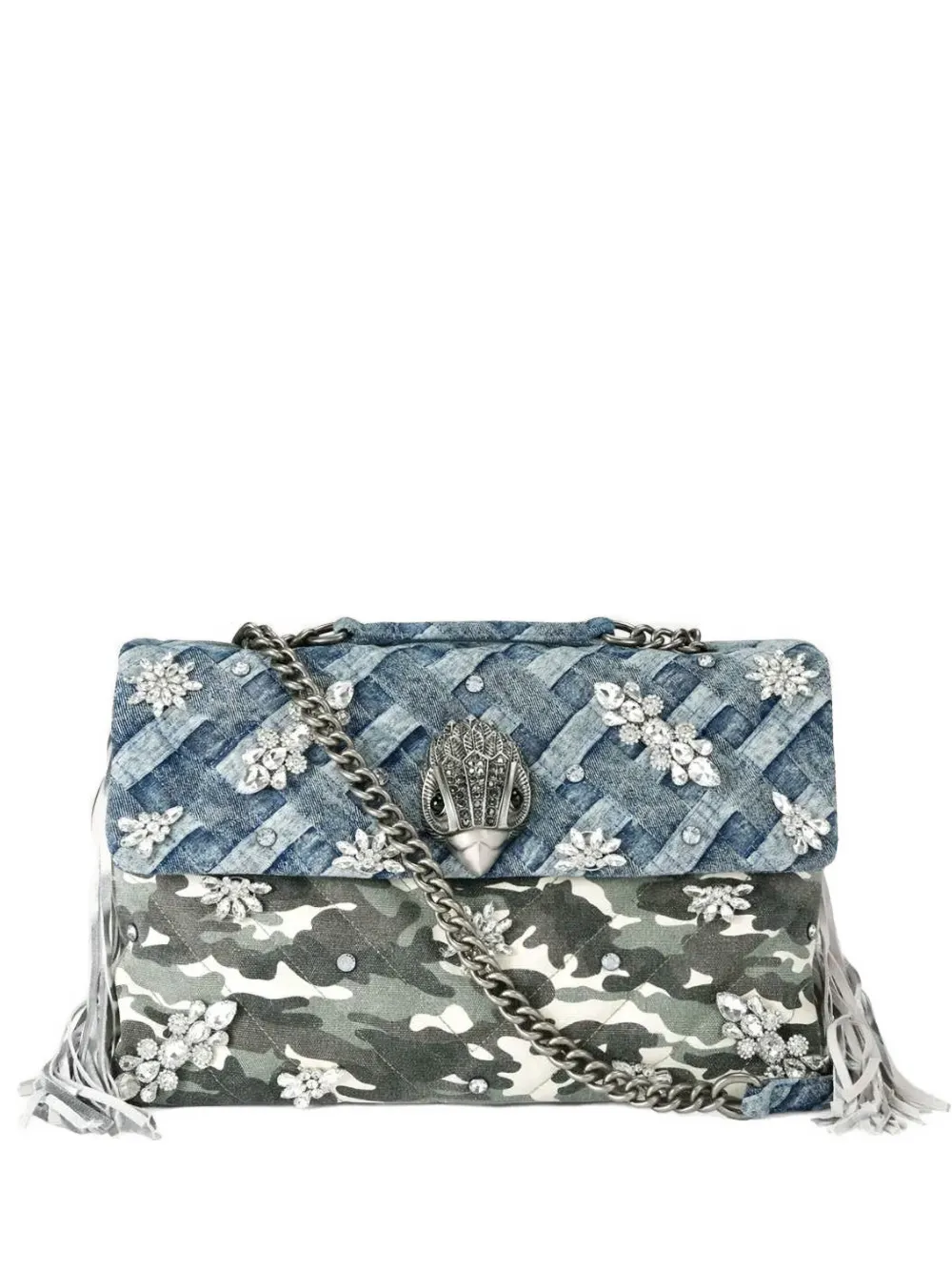 Kurt Geiger XXL Kensington crystal-embellished shoulder bag - Grigio