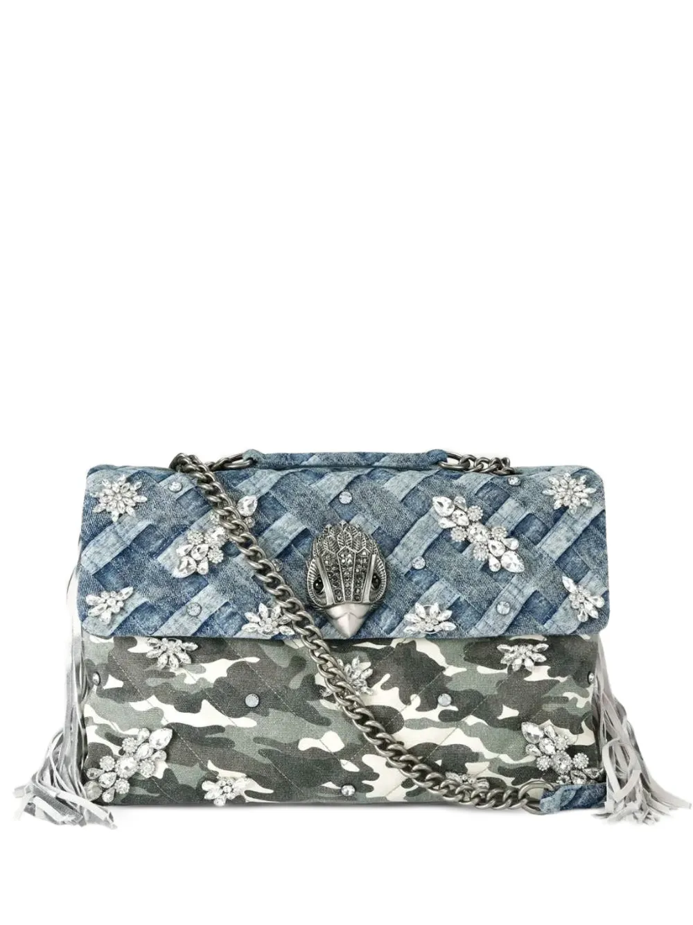Kurt Geiger XXL Kensington crystal-embellished shoulder bag - Grigio