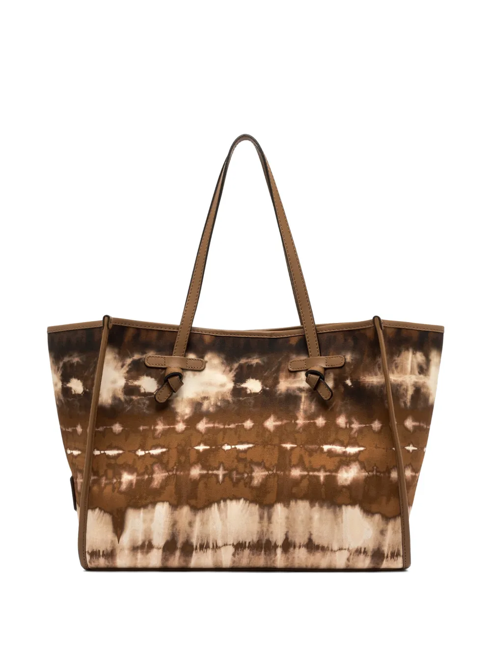GIANNI CHIARINI Marcella tie-dye knotted tote bag - Marrone