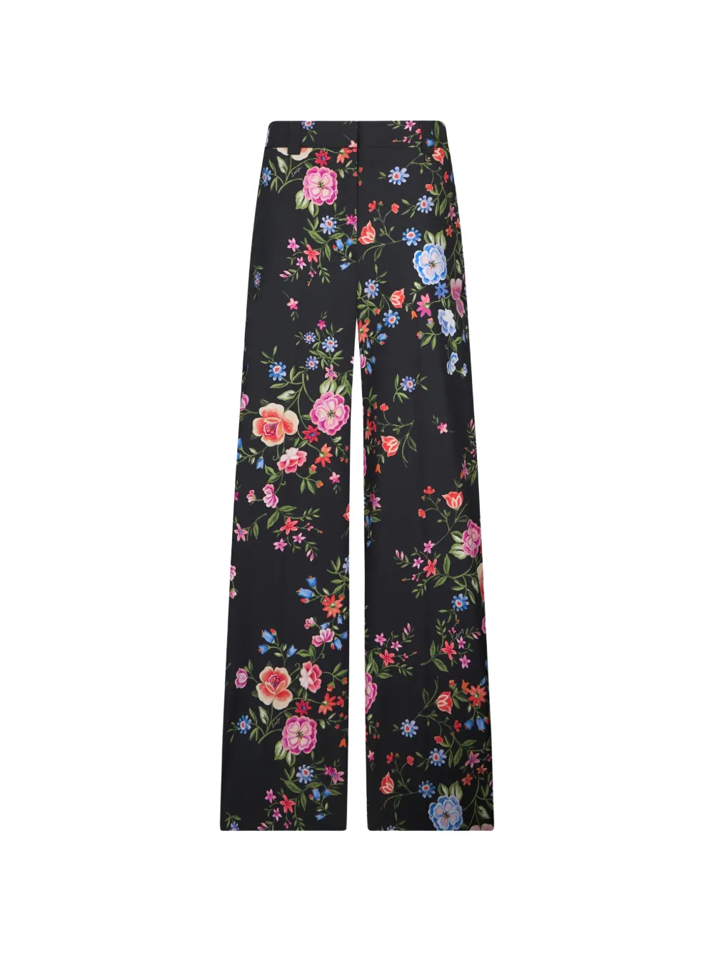 LIU JO floral-print straight trousers - Nero