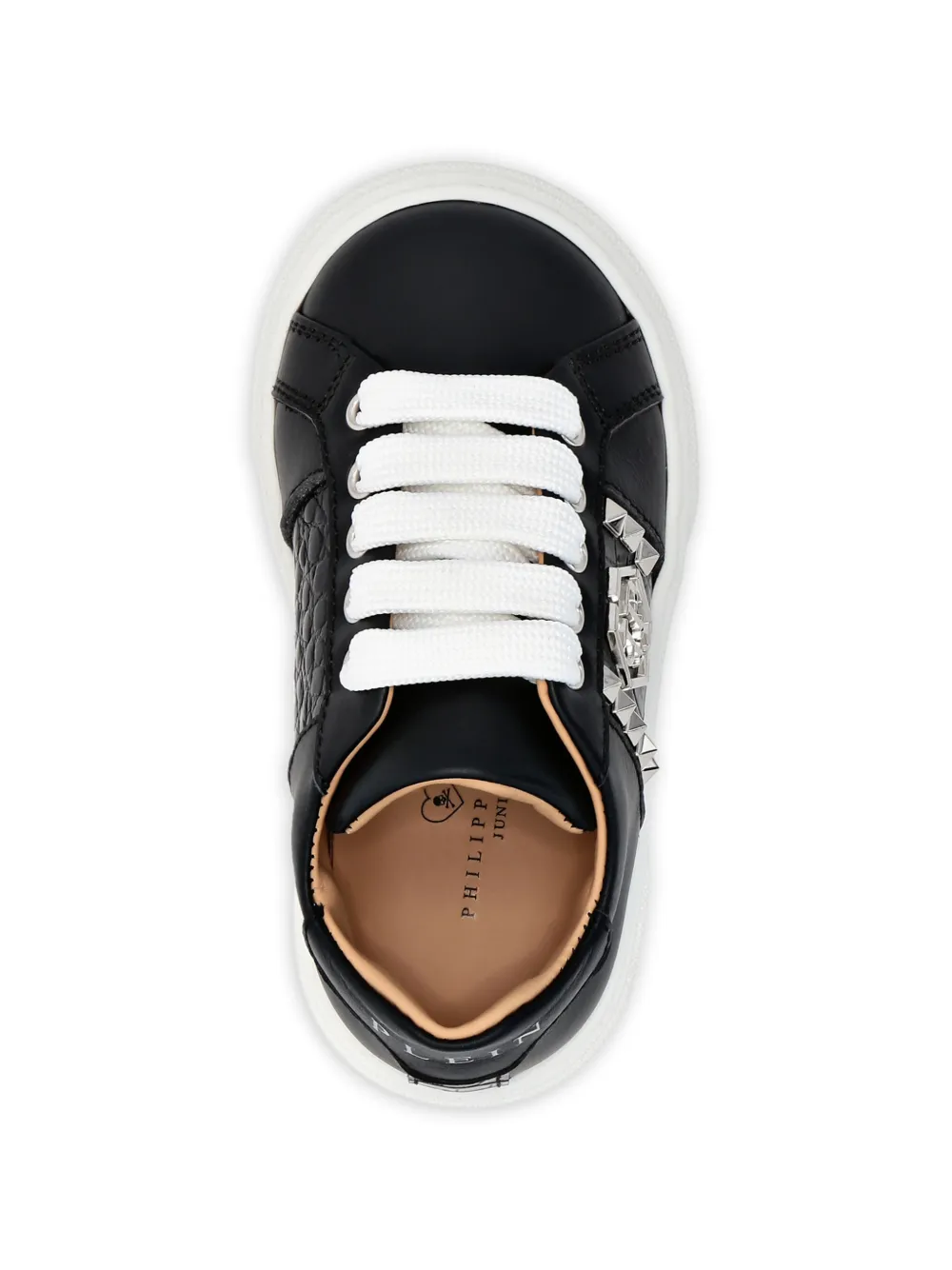 Philipp Plein Leren sneakers met studs Zwart