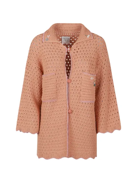 Forte Forte — crochet-knit floral-embellished cardigan