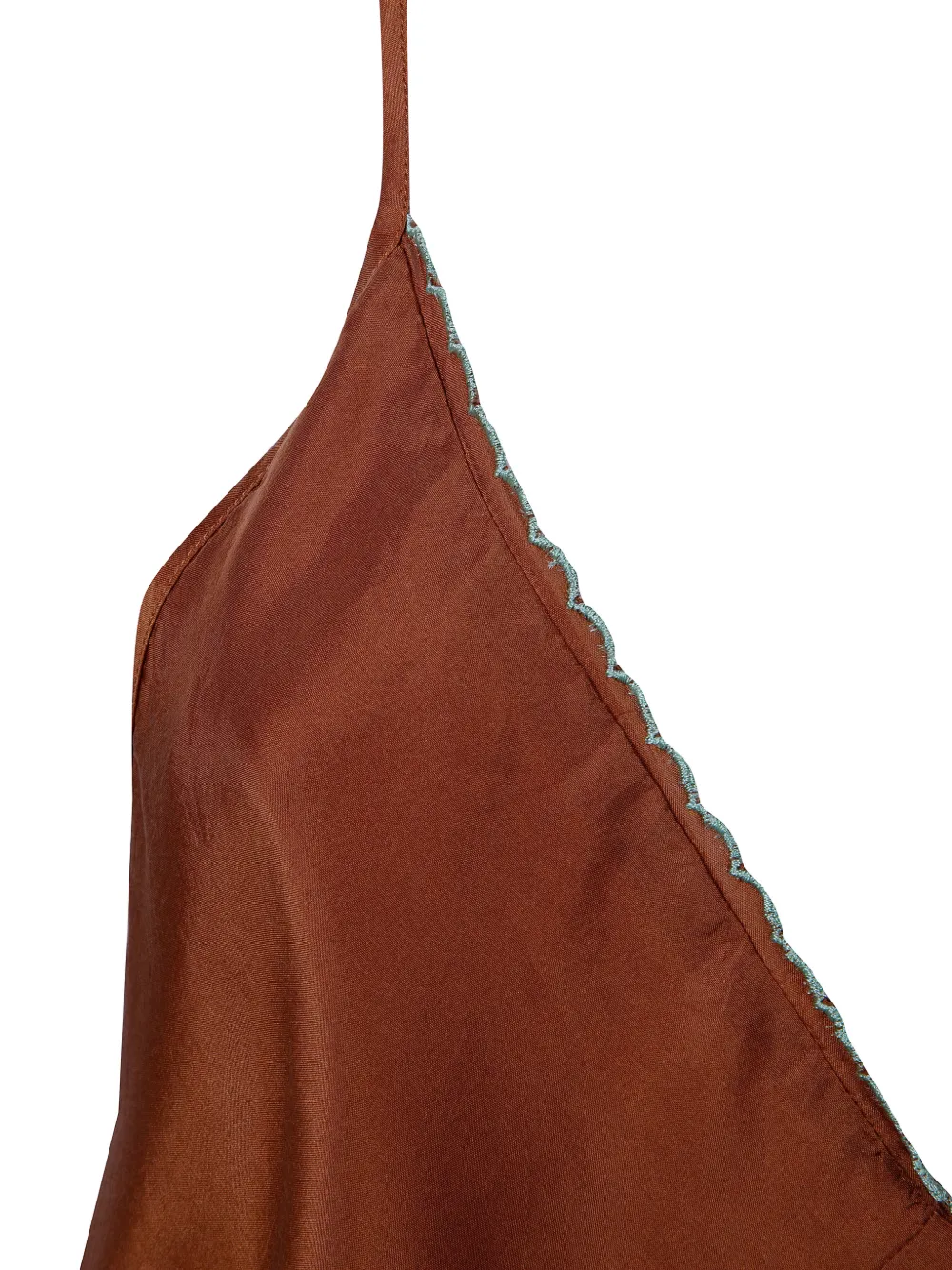 Forte Gewelfde blouse met V-hals Bruin