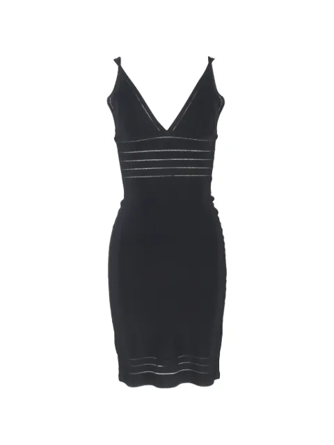 Hervé Léger Pre-Owned vestido corto con cuello en V
