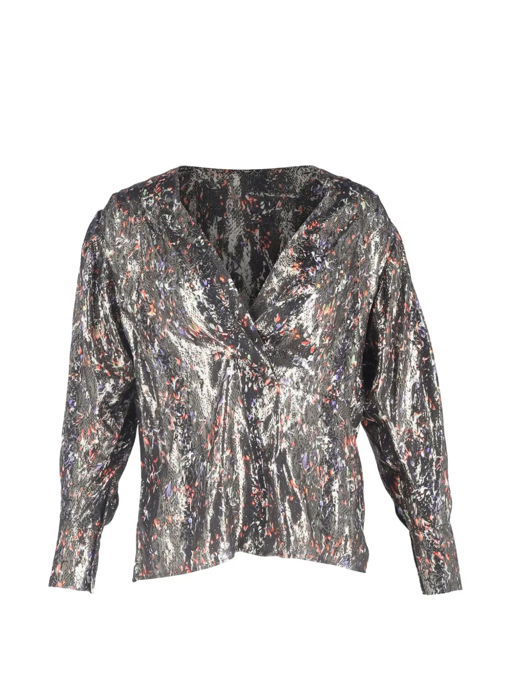 IRO Milana printed wrap top - Nero