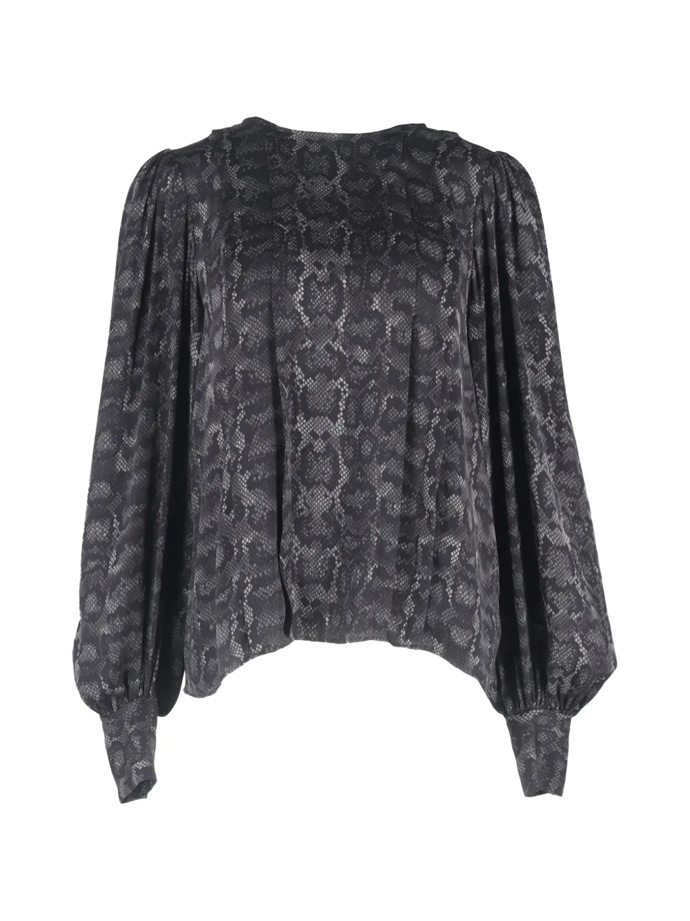 ANINE BING Renee python-print balloon-sleeve top - Grigio