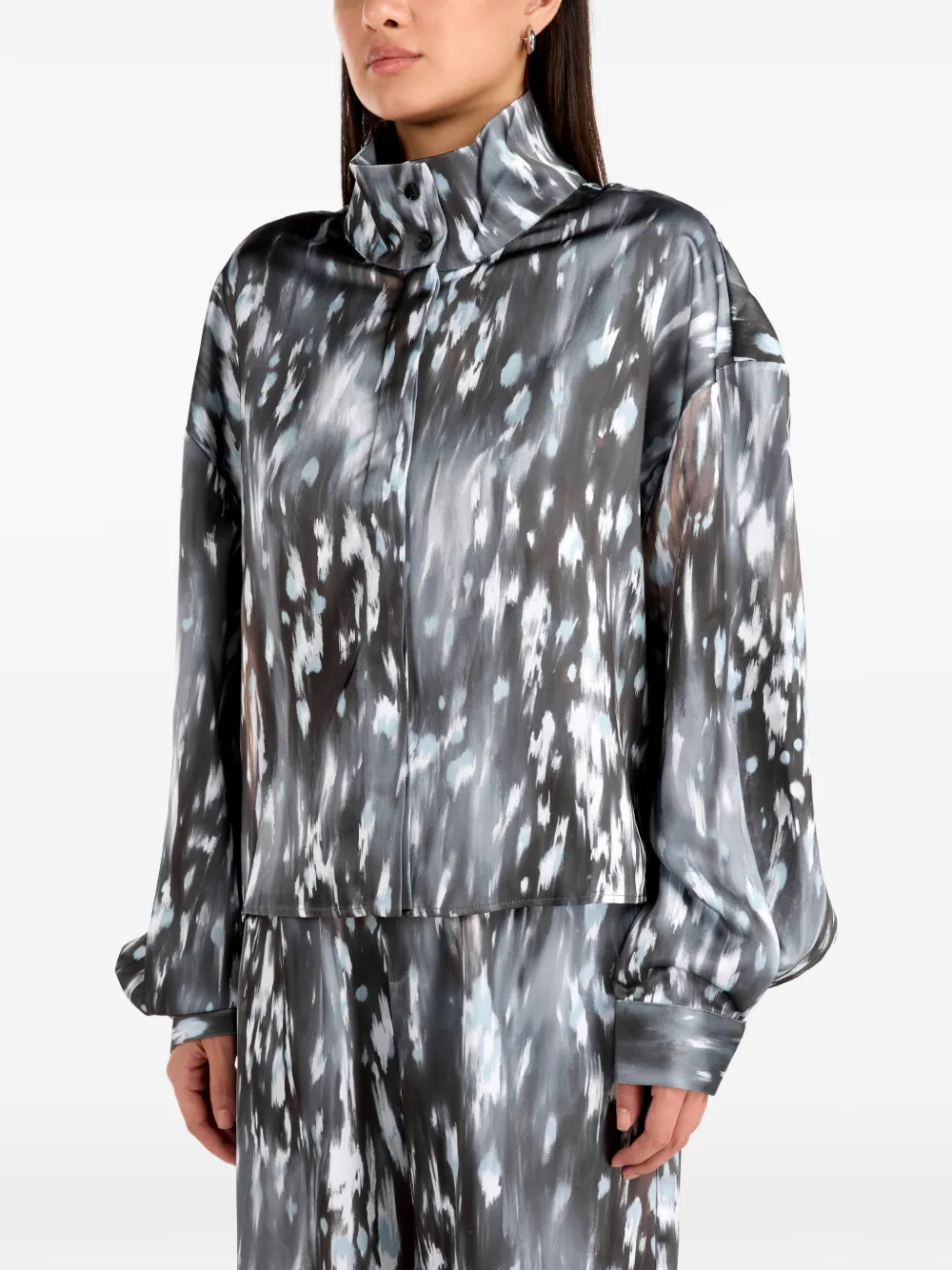 IRO Blouse met hoge hals Grijs
