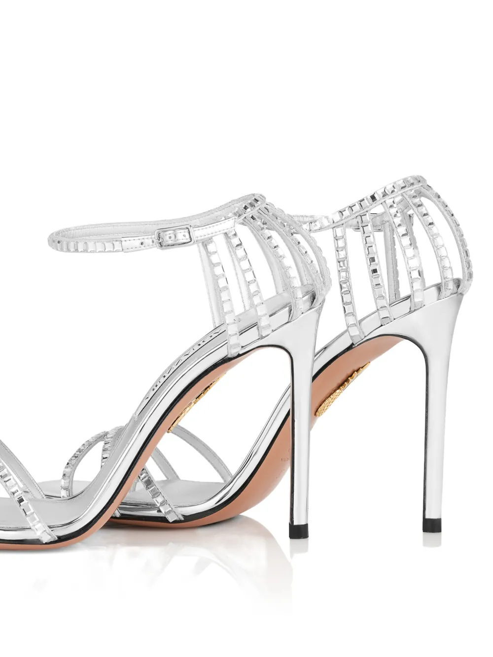 Aquazzura Sensation Crystal heeled sandals Zilver