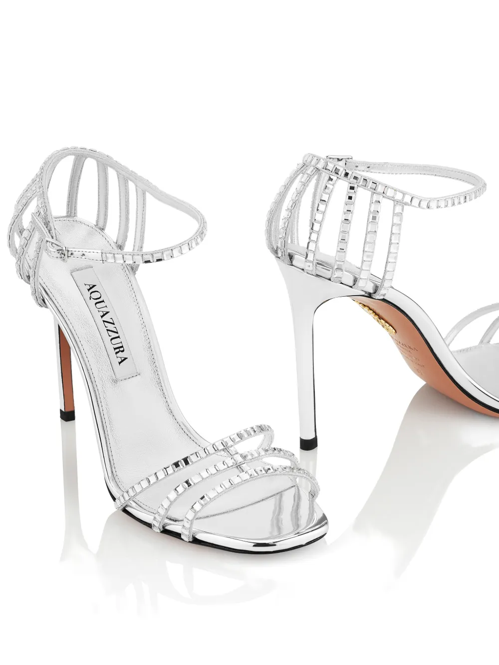 Aquazzura Sensation Crystal heeled sandals Zilver