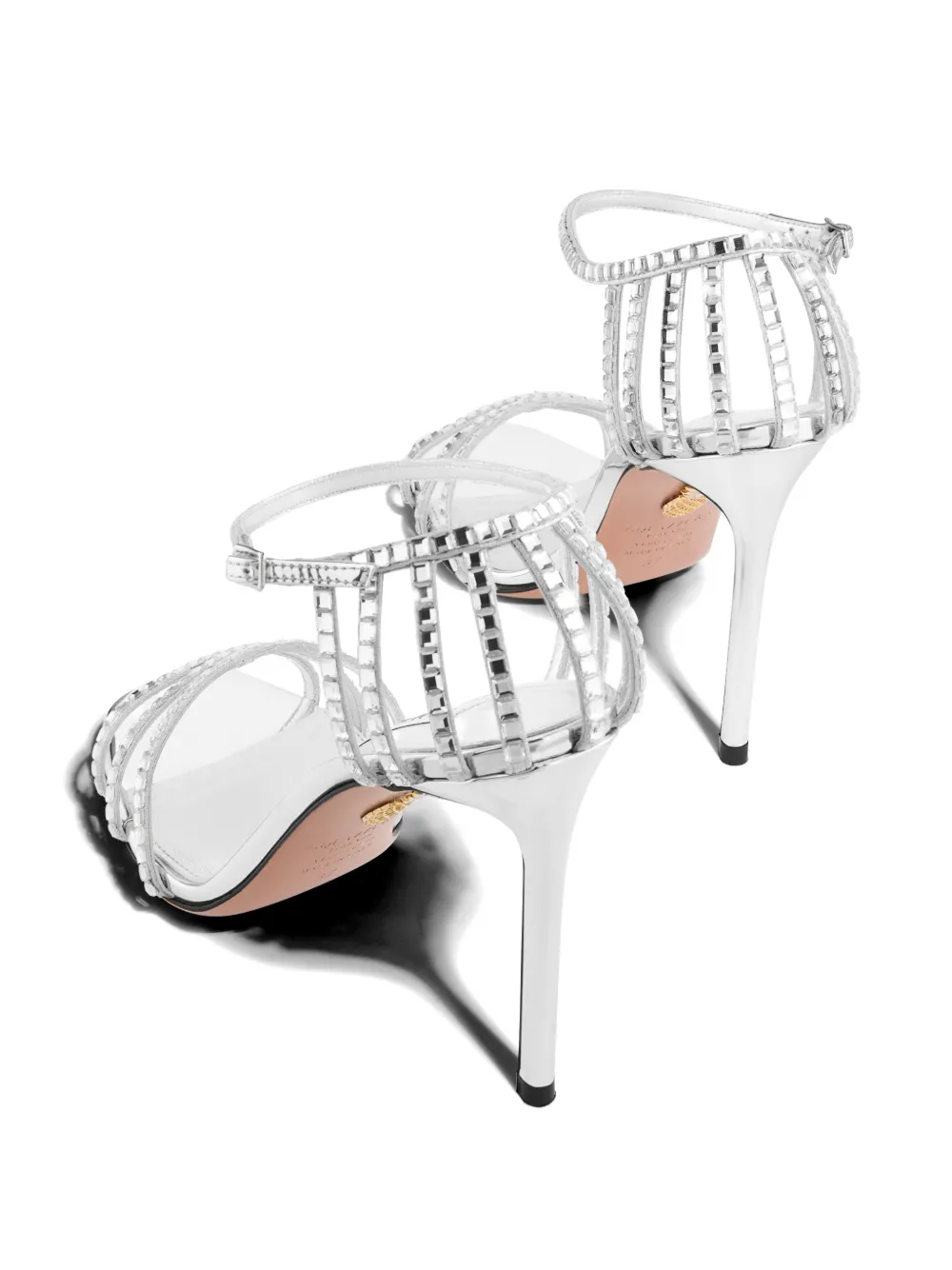 Aquazzura Sensation Crystal heeled sandals Zilver