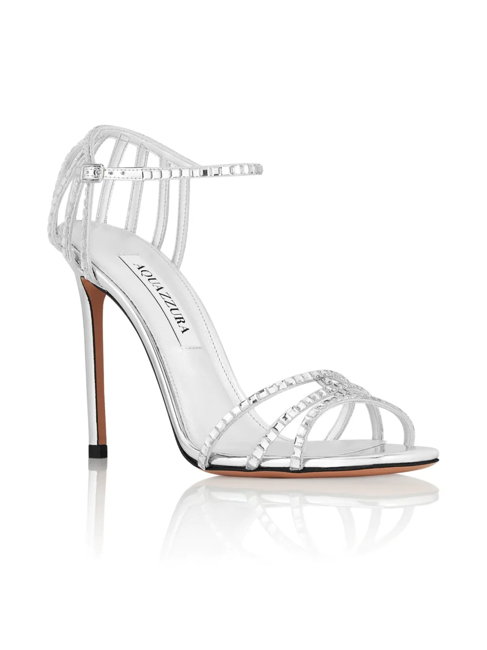 Aquazzura Sensation Crystal heeled sandals Zilver