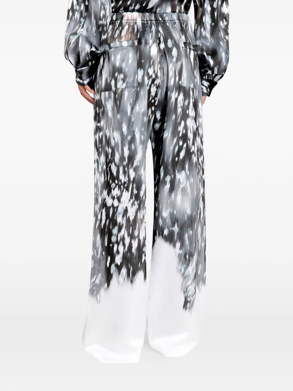 IRO Broek met trekkoordtaille en abstracte print Grijs