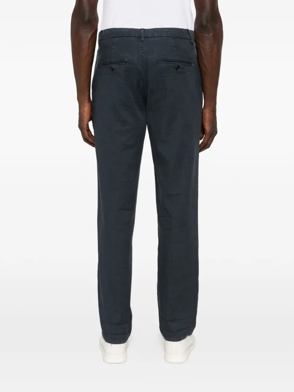 DONDUP Broek met logoplakkaat Blauw