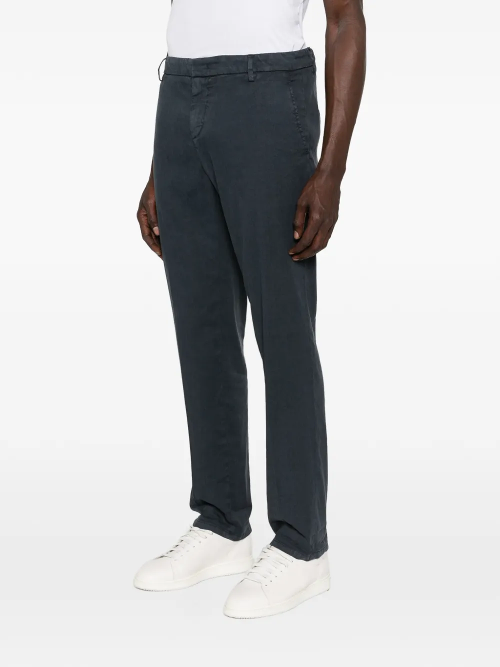 DONDUP Broek met logoplakkaat Blauw