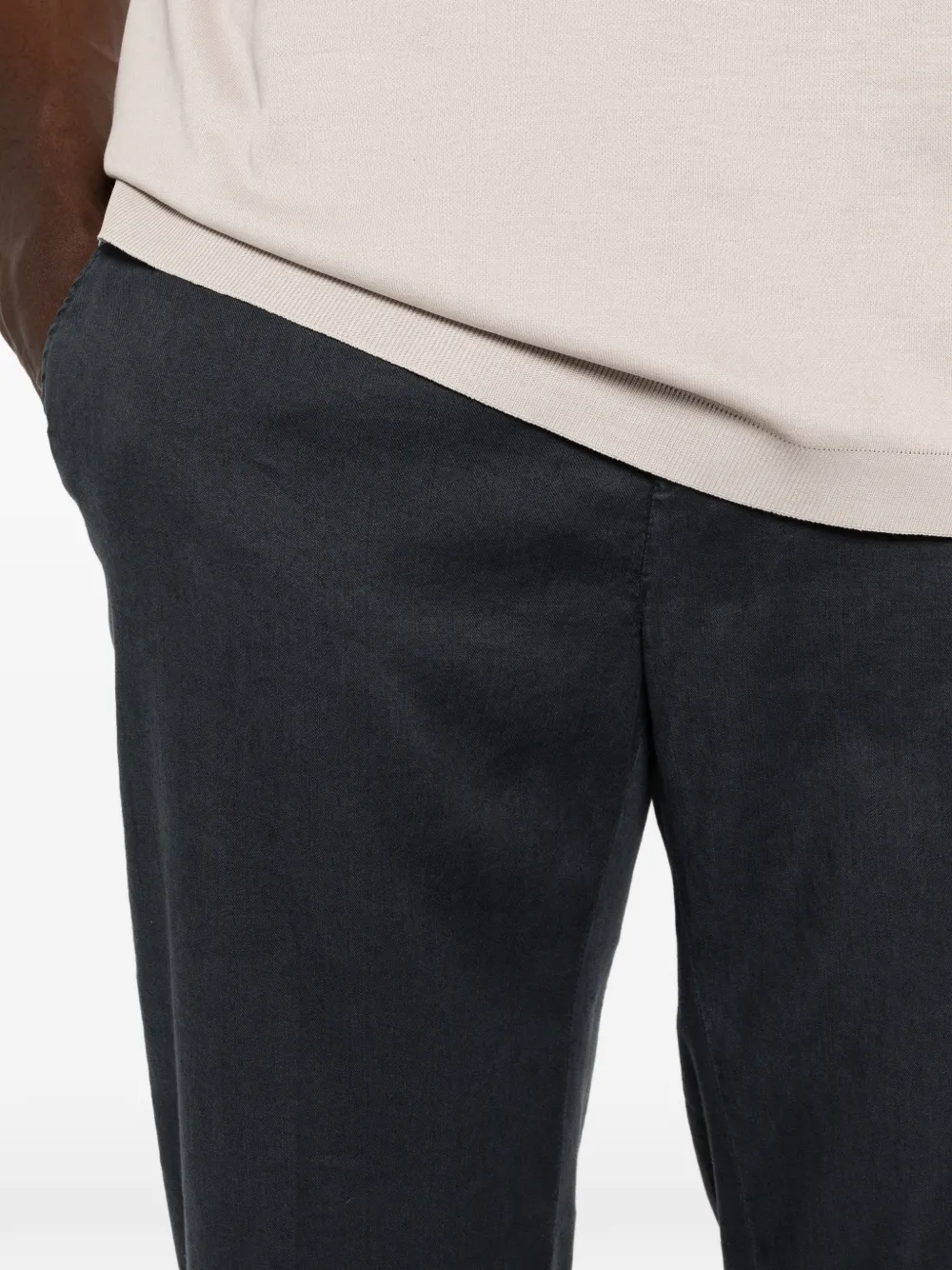DONDUP Broek met logoplakkaat Blauw