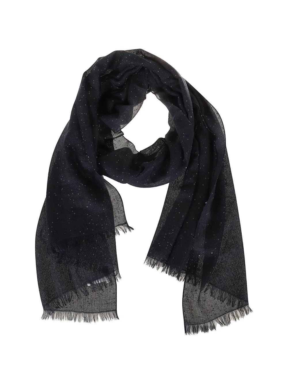 Brunello Cucinelli sequin-embellished cashmere scarf - Blu