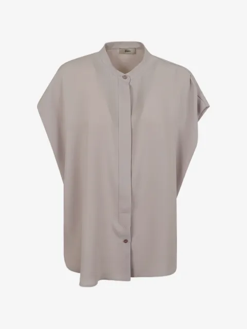 Herno blusa manga corta con cuello mao